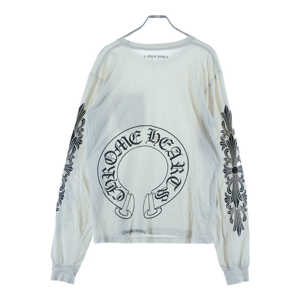 CHROME HEARTS(クロムハーツ) CH L/S T-SHIRT バックホースシュー アームフローラル 長袖Tシャツ ロンT ホワイト
