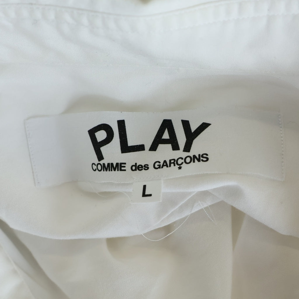 PLAY COMME des GARCONS(プレイコムデギャルソン) L/S Shirt ロゴ刺繍 長袖シャツ ホワイト AZ-B004