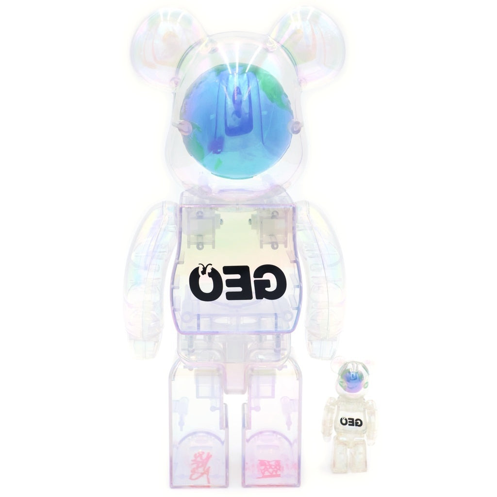 BE@RBRICK(ベアブリック) GEO EARTH 100% 400% ジオアース フィギュア クリア