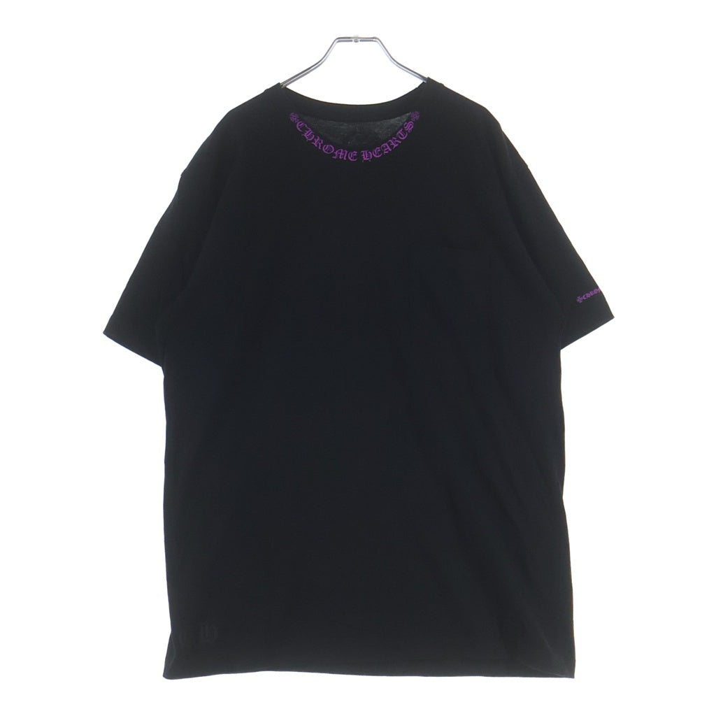 CHROME HEARTS(クロムハーツ) CH T-SHIRT ネックロゴ 半袖Tシャツ ブラック/パープル