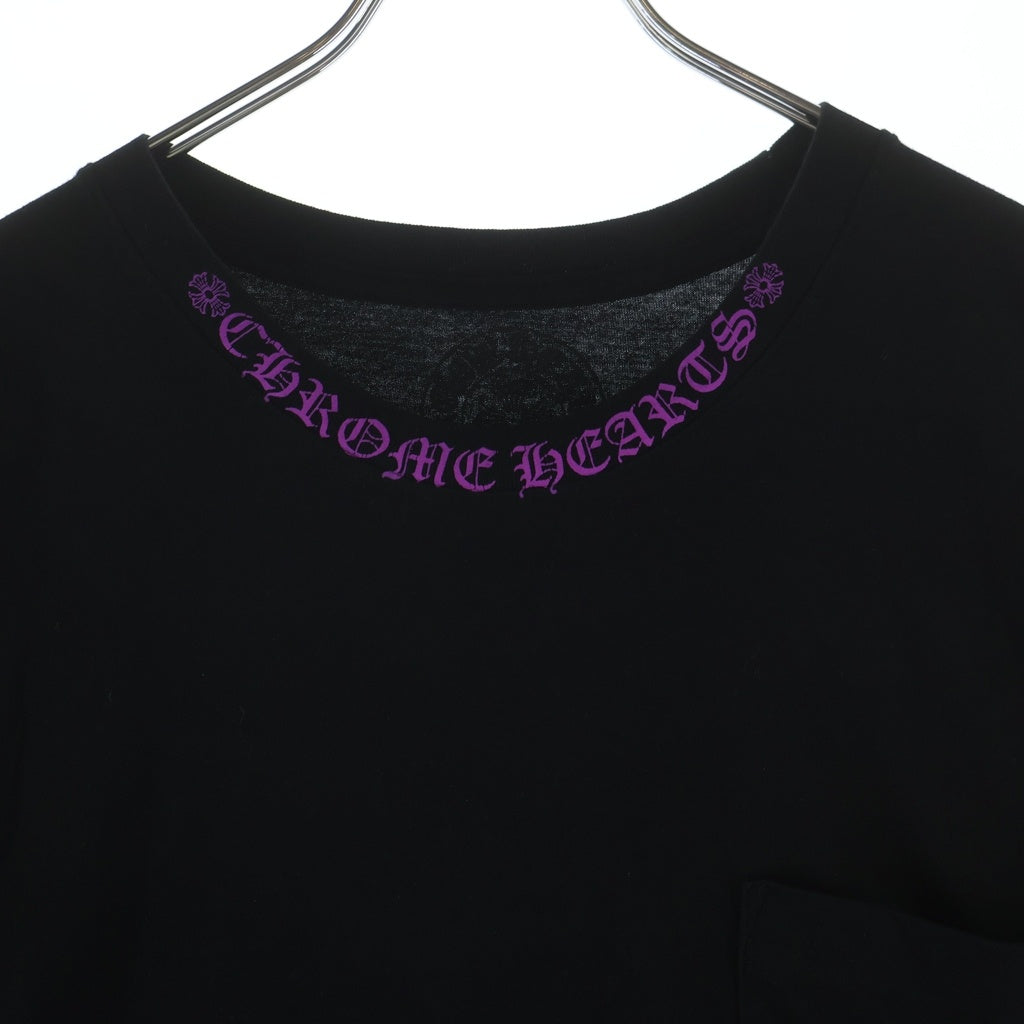 CHROME HEARTS(クロムハーツ) CH T-SHIRT ネックロゴ 半袖Tシャツ ブラック/パープル