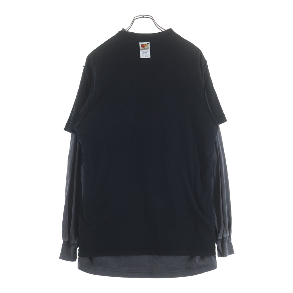 BALENCIAGA(バレンシアガ) Inside Out Vintage Jersey Layered L/S T-Shirt レイヤード 長袖Tシャツ ロンT ブラック 726088 TNVR5