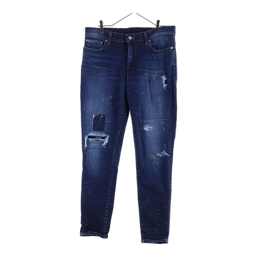 AKM(エーケーエム) 22SS PATCH WORK 5 POCKET PANTS ダメージ加工 スキニーデニムパンツ インディゴ CNU171