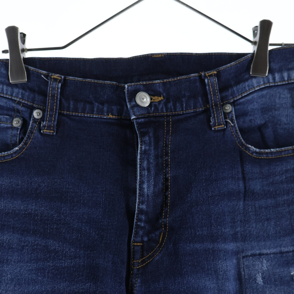 AKM(エーケーエム) 22SS PATCH WORK 5 POCKET PANTS ダメージ加工 スキニーデニムパンツ インディゴ CNU171