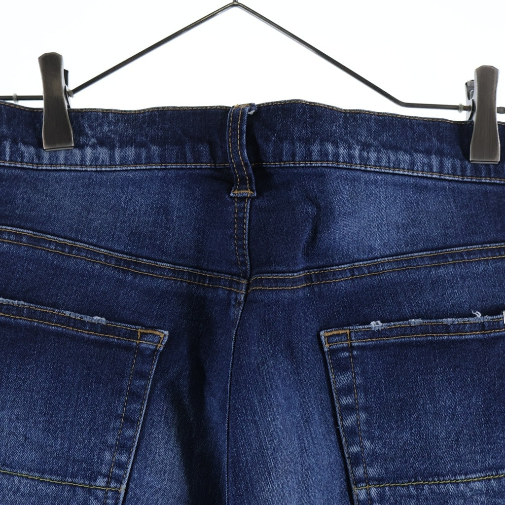 AKM(エーケーエム) 22SS PATCH WORK 5 POCKET PANTS ダメージ加工 スキニーデニムパンツ インディゴ CNU171