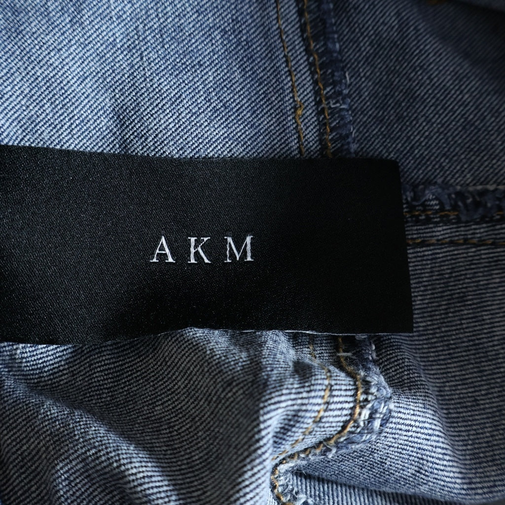 AKM(エーケーエム) 22SS PATCH WORK 5 POCKET PANTS ダメージ加工 スキニーデニムパンツ インディゴ CNU171