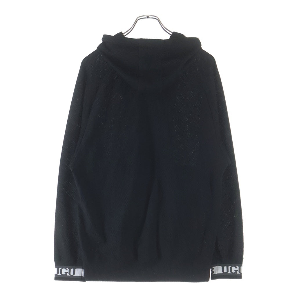 1 PIU 1 UGUALE 3 RELAX(ウノピゥウノウグァーレトレ) 113 SPORT TECHNICAL MESH BLACK ZIP UP PARKA メッシュジップアップパーカー フーディー ブラック TM713-TM06-99