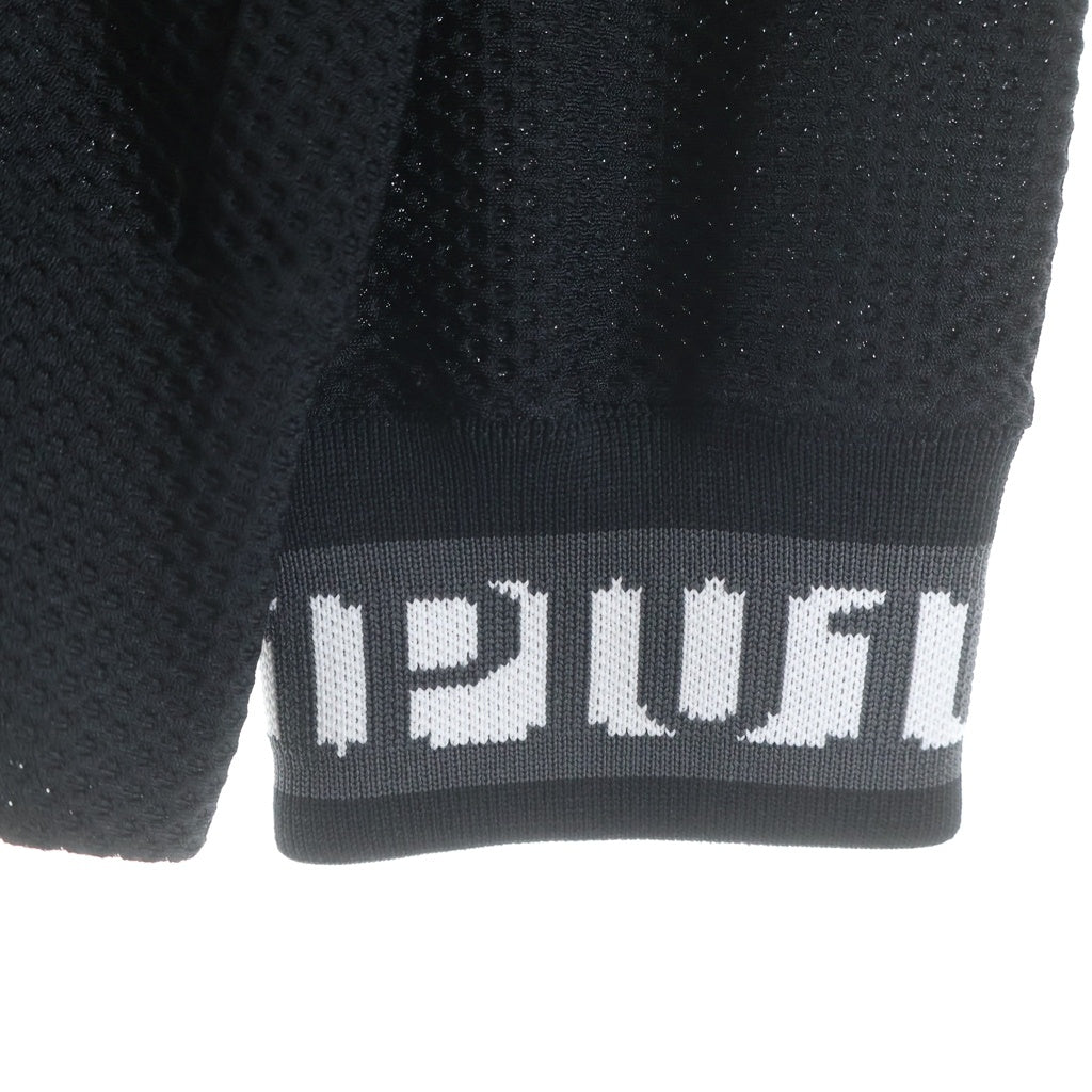 1 PIU 1 UGUALE 3 RELAX(ウノピゥウノウグァーレトレ) 113 SPORT TECHNICAL MESH BLACK ZIP UP PARKA メッシュジップアップパーカー フーディー ブラック TM713-TM06-99