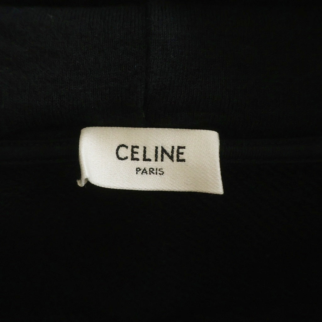 CELINE(セリーヌ) Triomphe Hoodie トリオンフ カシミヤ混 プルオーバースウェットパーカー フーディー ブラック 2Y35D450I.38AW