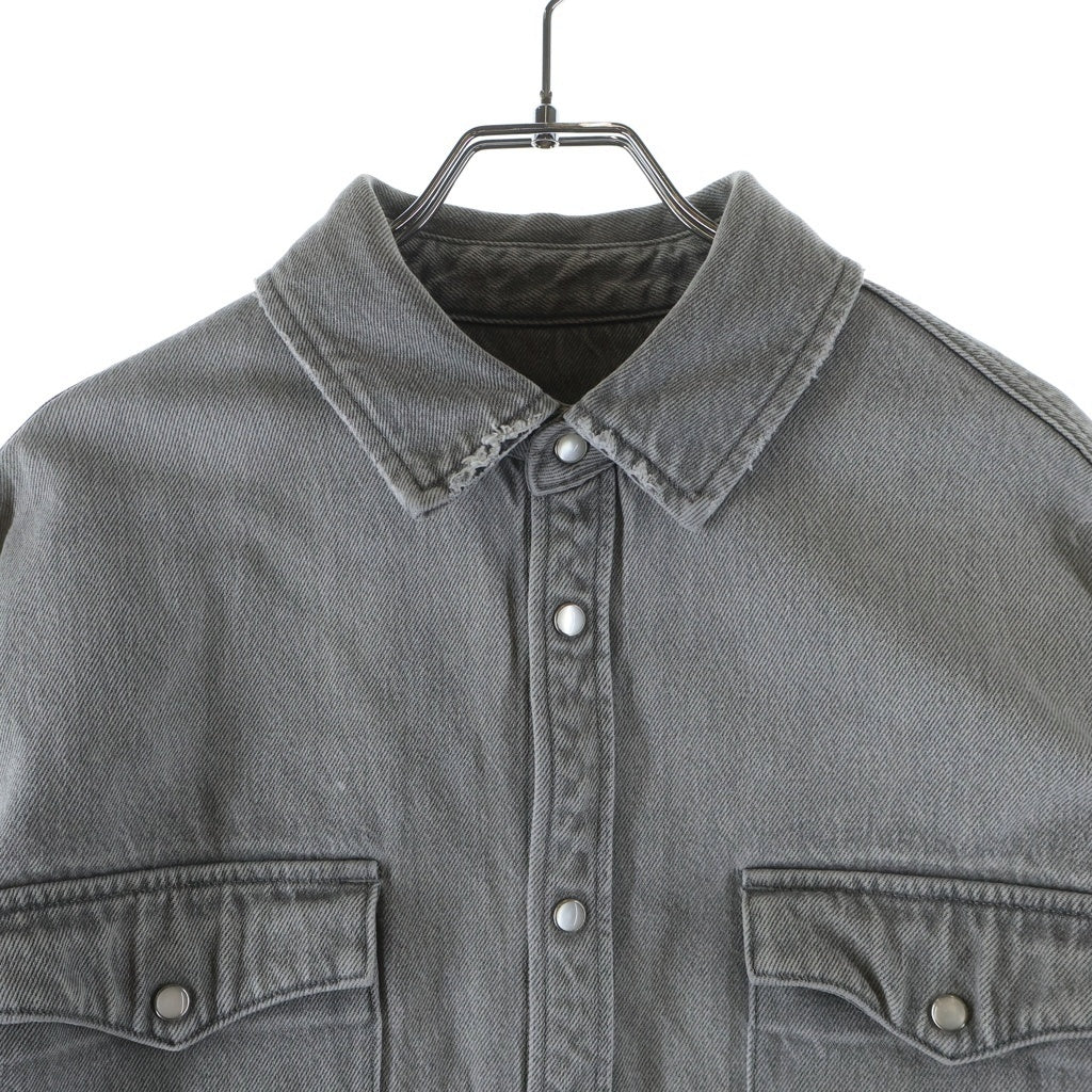 AKM(エーケーエム) DROP SHOULDER DENIM SHIRTS 長袖デニムシャツ グレー CTN252