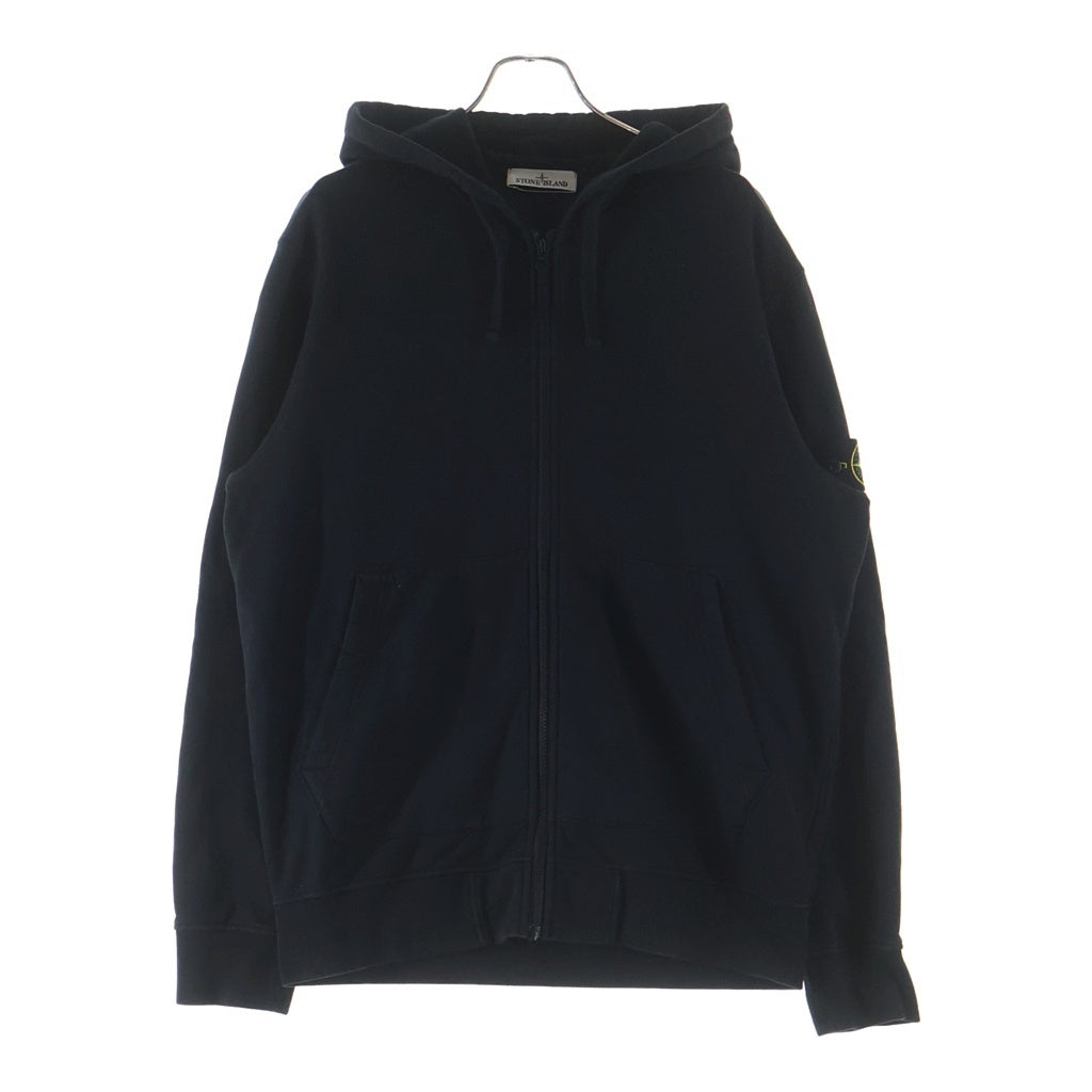 STONE ISLAND(ストーンアイランド) Zip Up Hoodie ロゴワッペン ジップアップスウェットパーカー フーディー ブラック 771564220