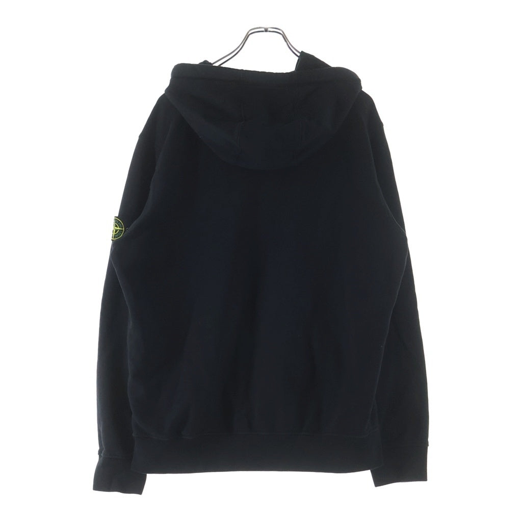 STONE ISLAND(ストーンアイランド) Zip Up Hoodie ロゴワッペン ジップアップスウェットパーカー フーディー ブラック 771564220