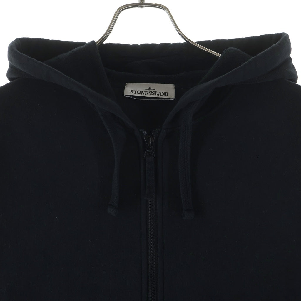 STONE ISLAND(ストーンアイランド) Zip Up Hoodie ロゴワッペン ジップアップスウェットパーカー フーディー ブラック 771564220