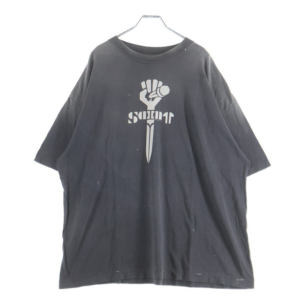 SAINT MICHAEL(セントマイケル) 25AW SS TEE FIST ダメージ加工 半袖Tシャツ グレー SM-HR1-0000-001