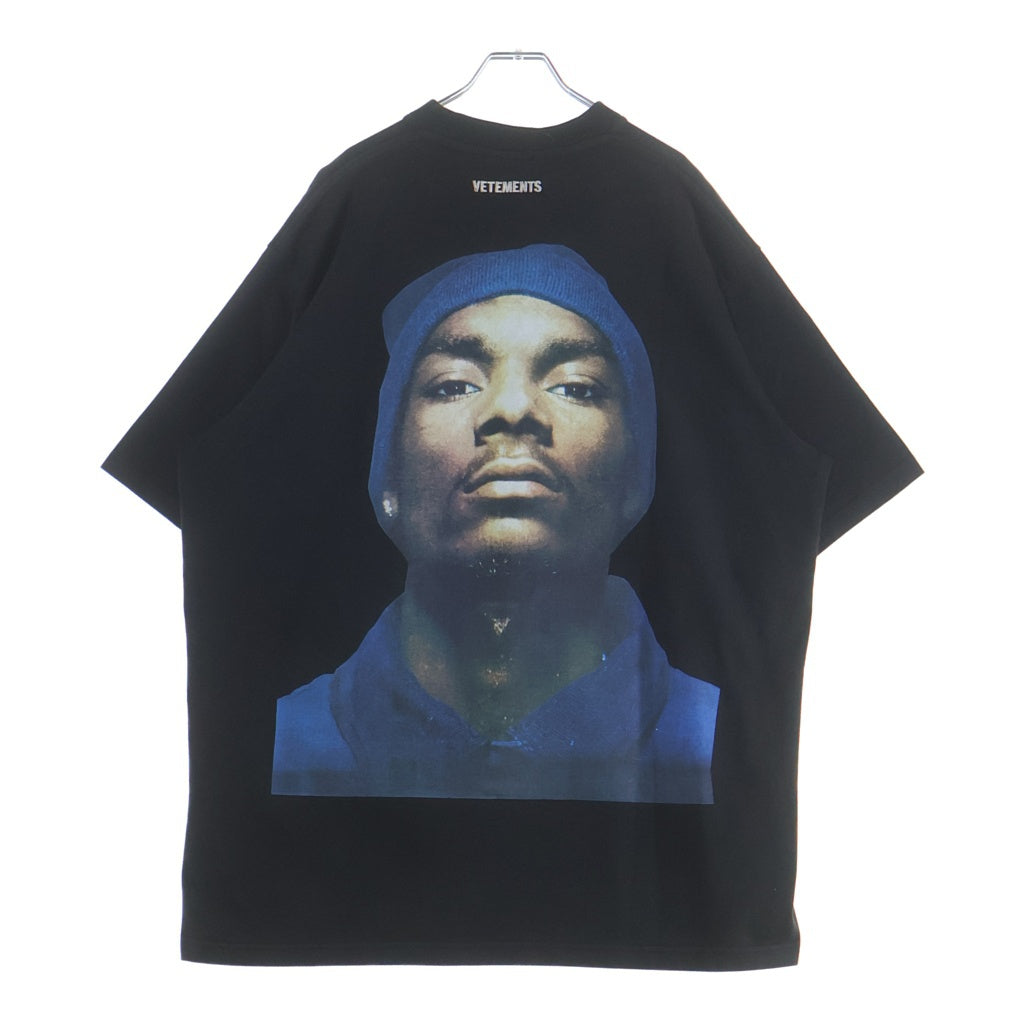 VETEMENTS(ヴェトモン) 16AW Snoop Dogg MH17TP15 スヌープドッグプリントオーバーサイズ半袖Tシャツ ブラック