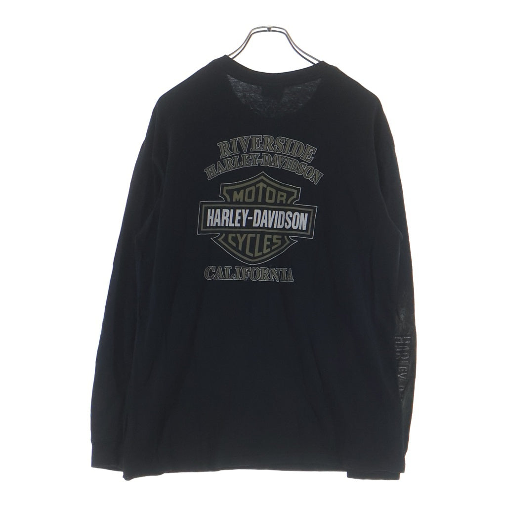 HARLEY DAVIDSON(ハーレーダビッドソン) BAR & SHIELD POCKET L/S TEE バーアンドシールド ロングスリーブ長袖ポケットTシャツ ブラック