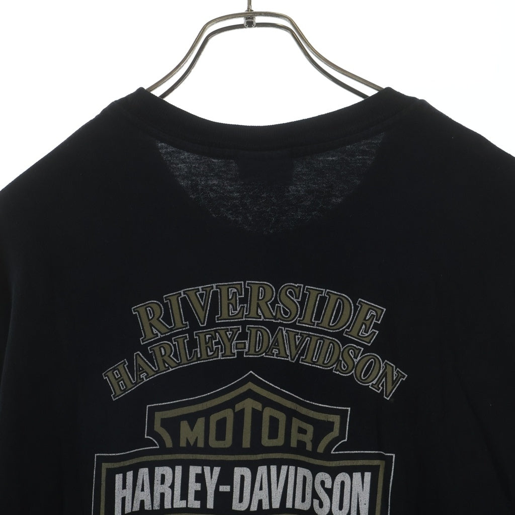 HARLEY DAVIDSON(ハーレーダビッドソン) BAR & SHIELD POCKET L/S TEE バーアンドシールド ロングスリーブ長袖ポケットTシャツ ブラック