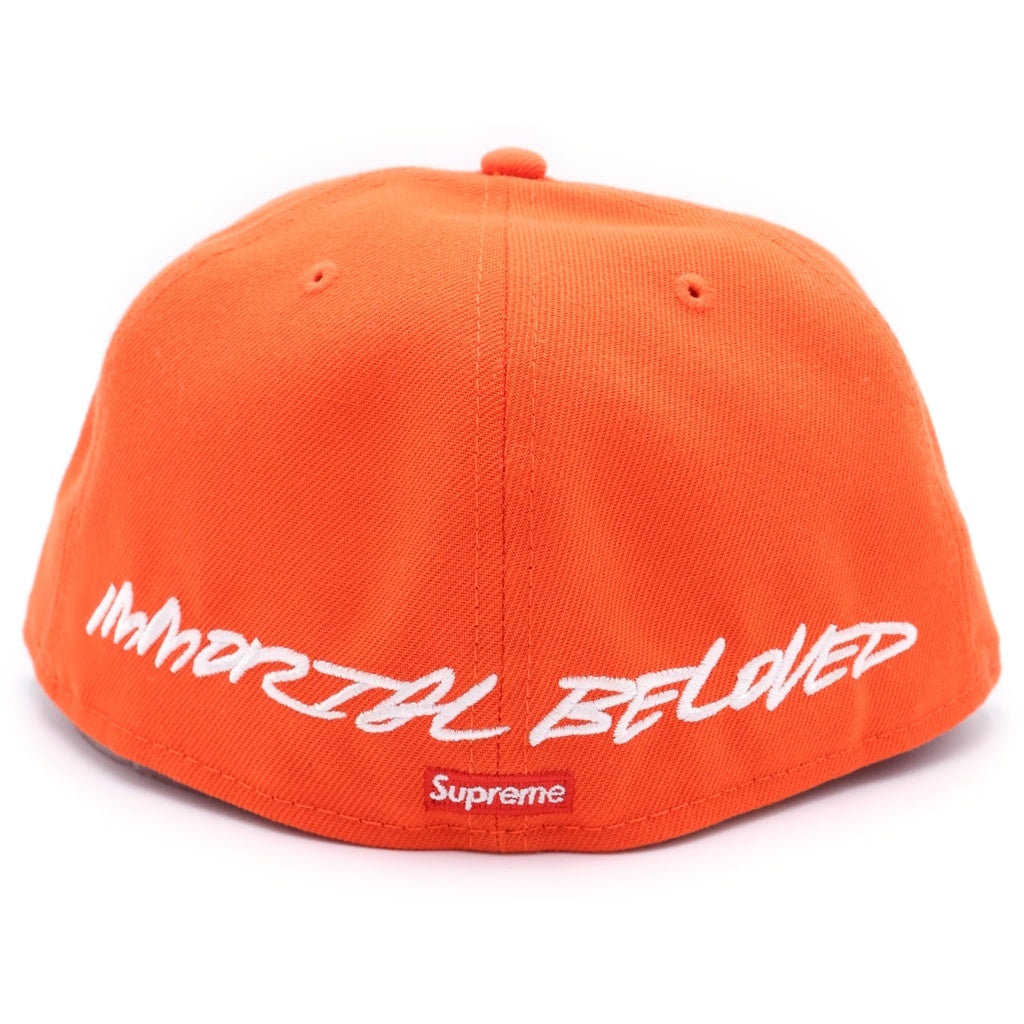 SUPREME(シュプリーム) 24SS×NEW ERA Futura Cap ニューエラ フーチュラ ロゴ刺繍 6パネル ベースボール キャップ 帽子 オレンジ