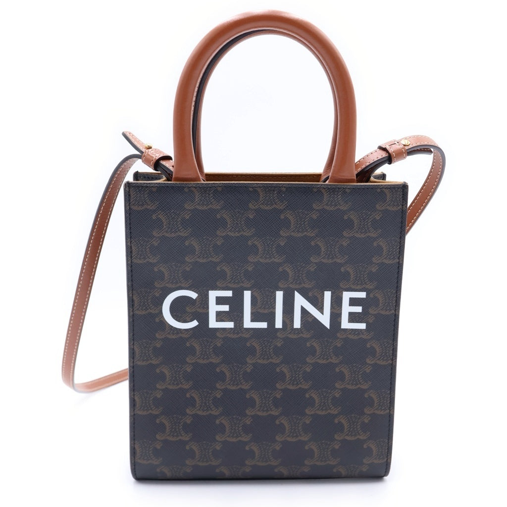 CELINE(セリーヌ) トリオンフ ミニバーティカルカバ 2WAYハンドバック ブラック/ブラウン