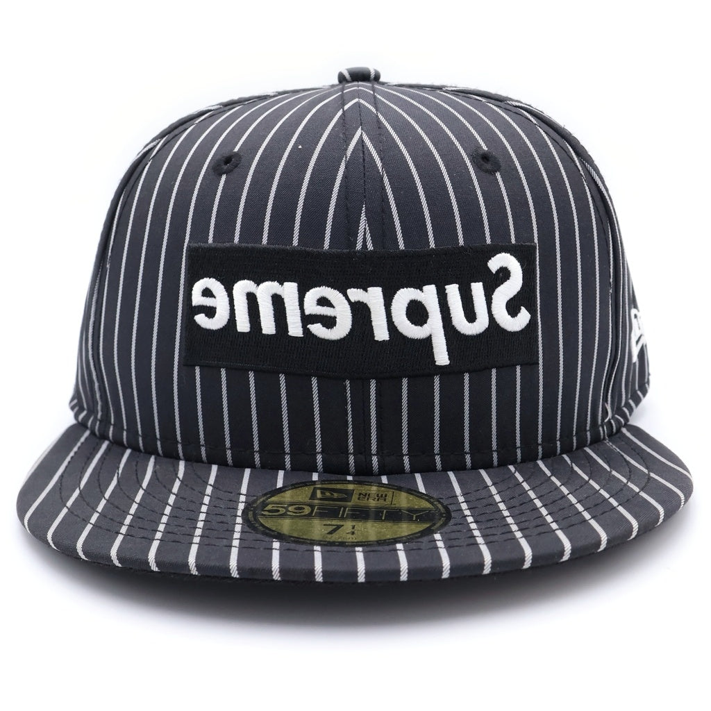 SUPREME(シュプリーム) 14SS × COMME des GARCON SHIRT× New Era コムデギャルソン ニューエラ ボックスロゴ ベースボールキャップ 帽子 ブラック/ホワイト