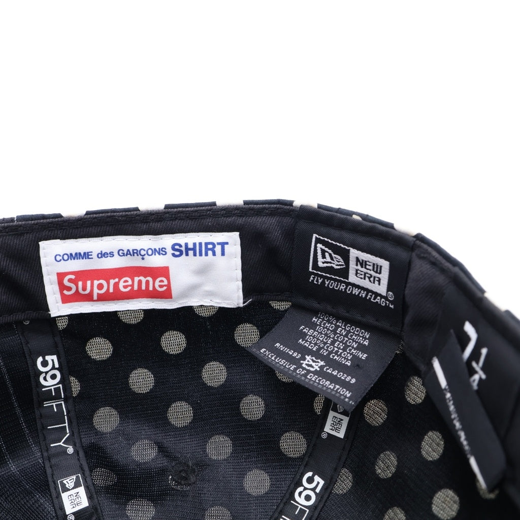 SUPREME(シュプリーム) 14SS × COMME des GARCON SHIRT× New Era コムデギャルソン ニューエラ ボックスロゴ ベースボールキャップ 帽子 ブラック/ホワイト