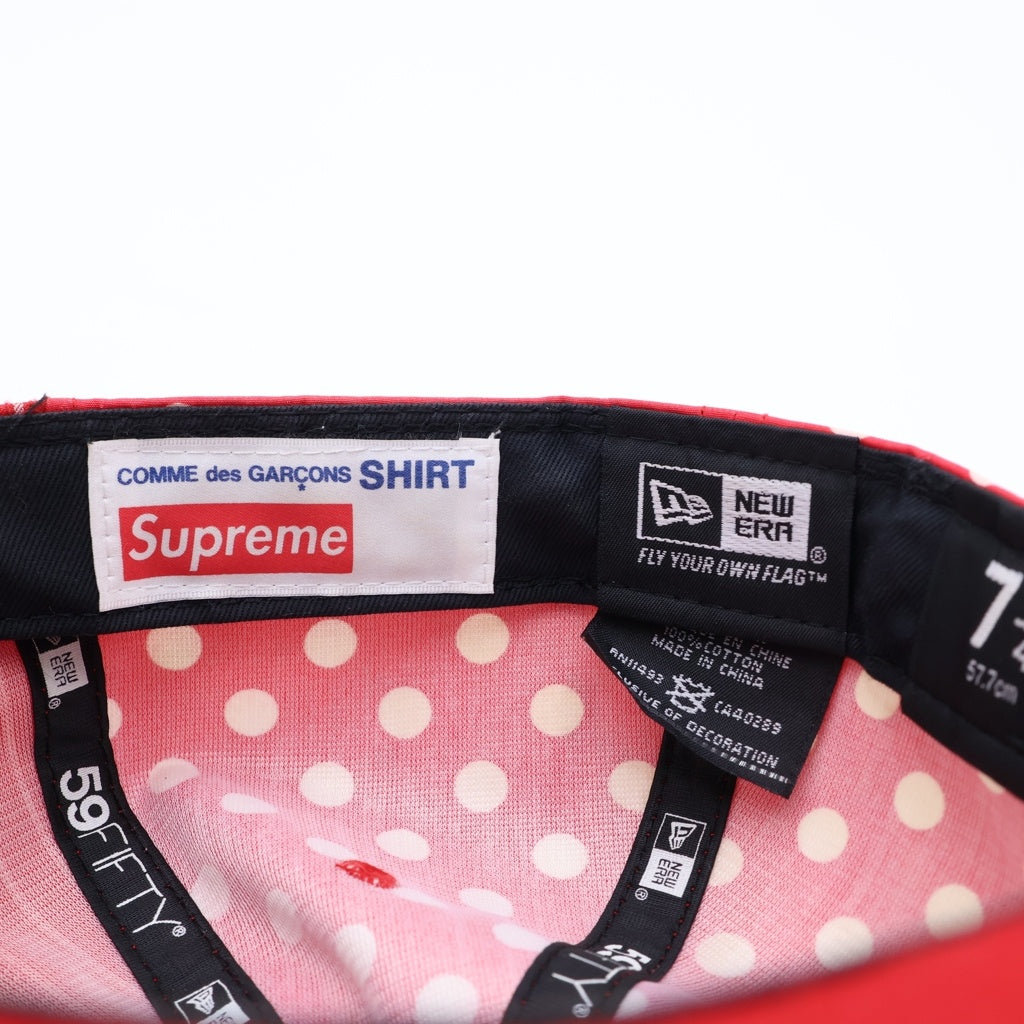 SUPREME(シュプリーム) 14SS × COMME des GARCON SHIRT× New Era コムデギャルソン ニューエラ ボックスロゴ ベースボールキャップ 帽子 レッド