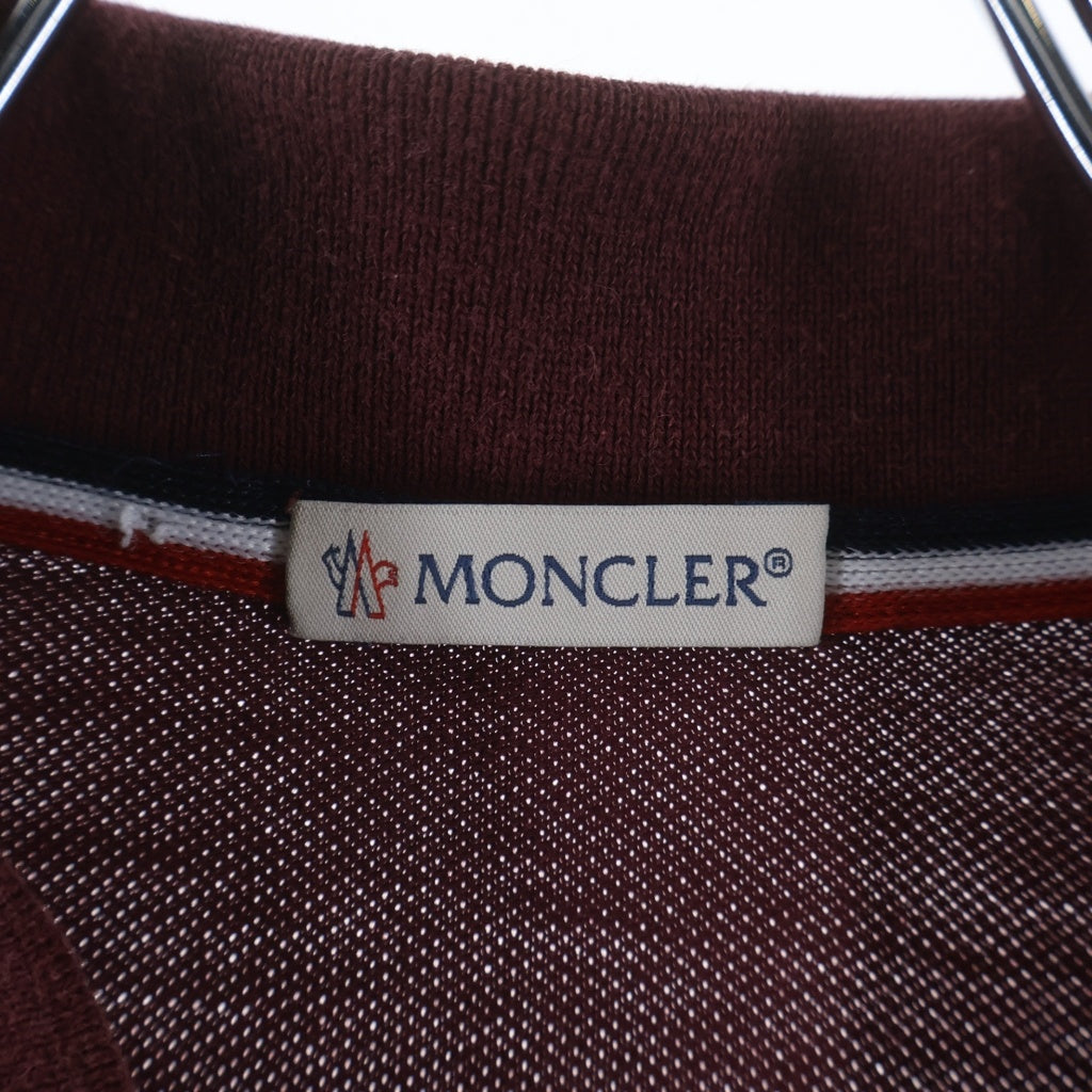 MONCLER(モンクレール) MAGLIA POLO MANICA CORTA ロゴワッペン 半袖ポロシャツ バーガンディー C10918304399