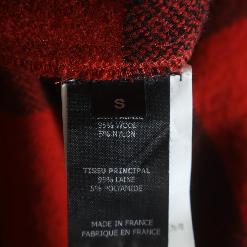 VETEMENTS(ヴェトモン) 19SS Fringe Wool Western Shirt フリンジ オーバーサイズ チェック長袖シャツ レッド WAH19SH104