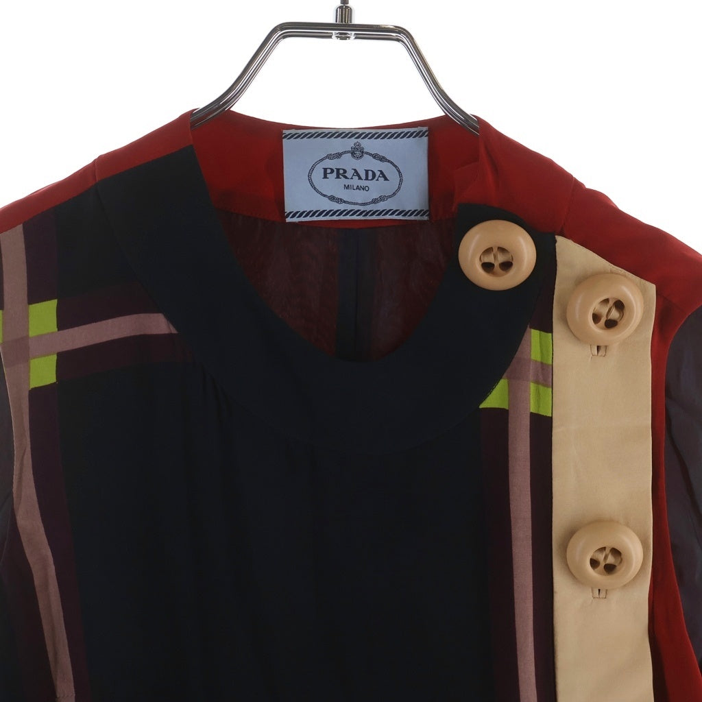 PRADA(プラダ) Silk Onepeace 総柄 シルクワンピース ドレス マルチ レディース P323ML