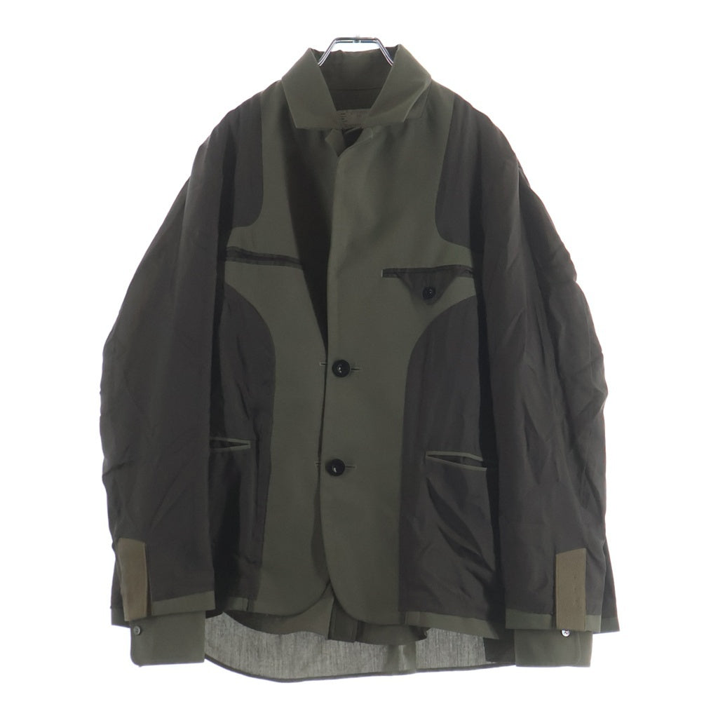 Sacai(サカイ) 21AW SUITING JACKET 21-02550M スーティング ジャケット ドッキングシャツジャケット カーキ