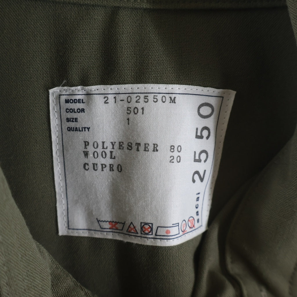Sacai(サカイ) 21AW SUITING JACKET 21-02550M スーティング ジャケット ドッキングシャツジャケット カーキ