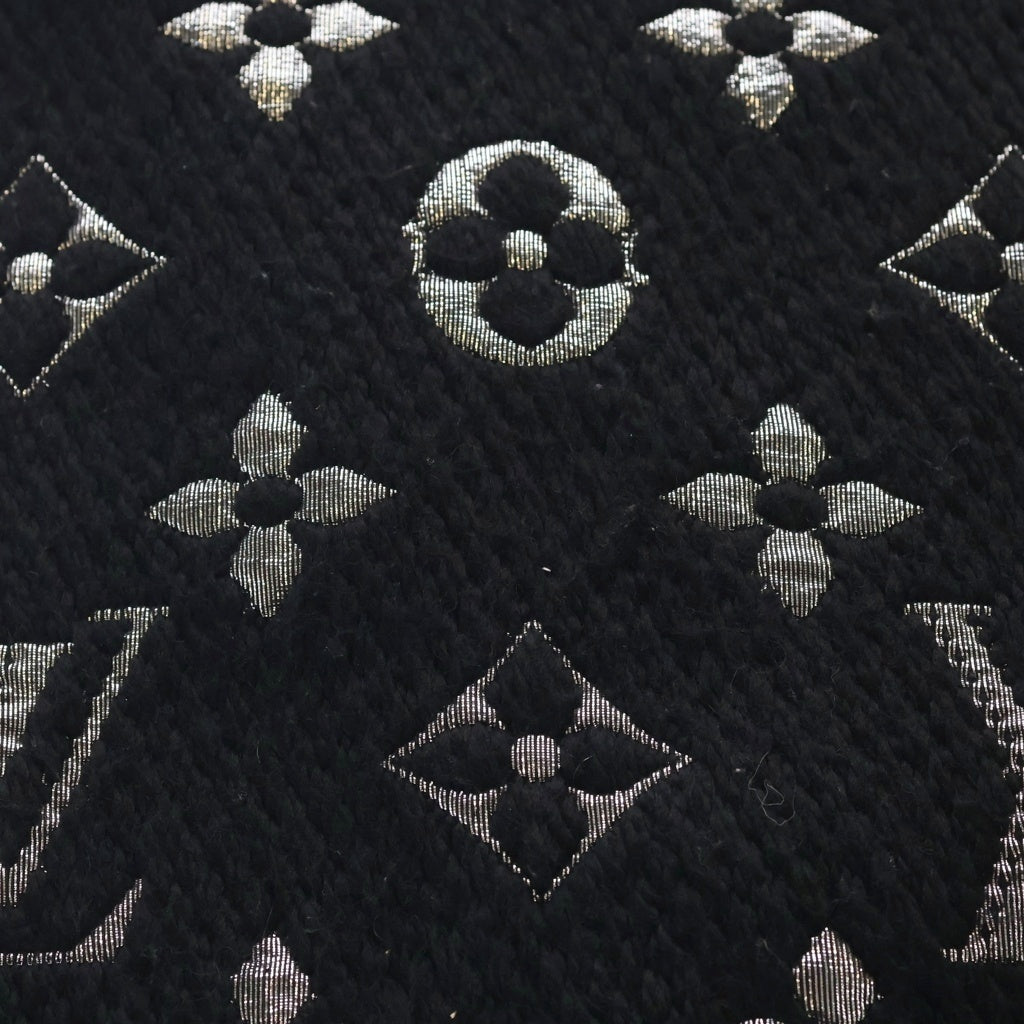 LOUIS VUITTON(ルイヴィトン) エシャルプ ロゴマニア モノグラム シルク混 ウールマフラー ストール ブラック M75833 レディース