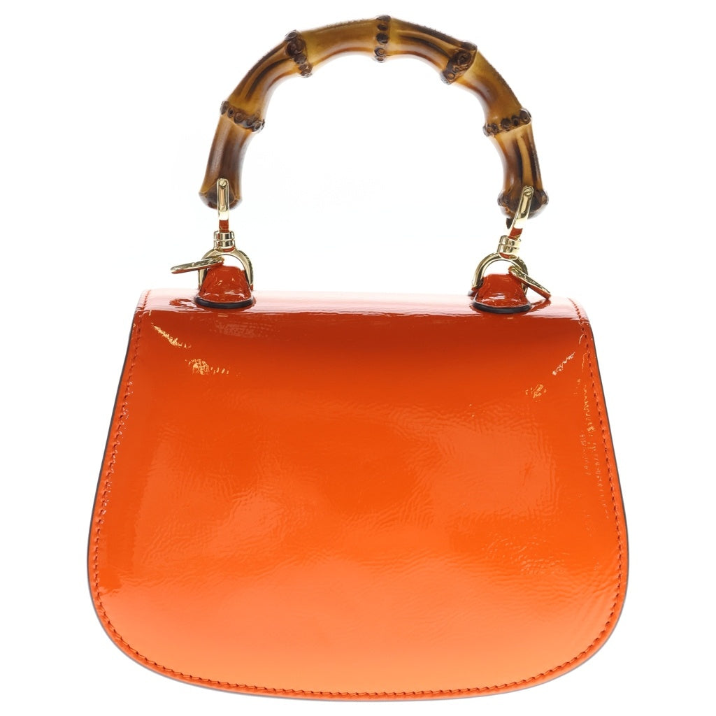 GUCCI(グッチ) Bamboo 1947 Mini Top Handle Bag Patent Leather バンブー パテントレザー ハンドバッグ ショルダーバッグ オレンジ 786482 レディース