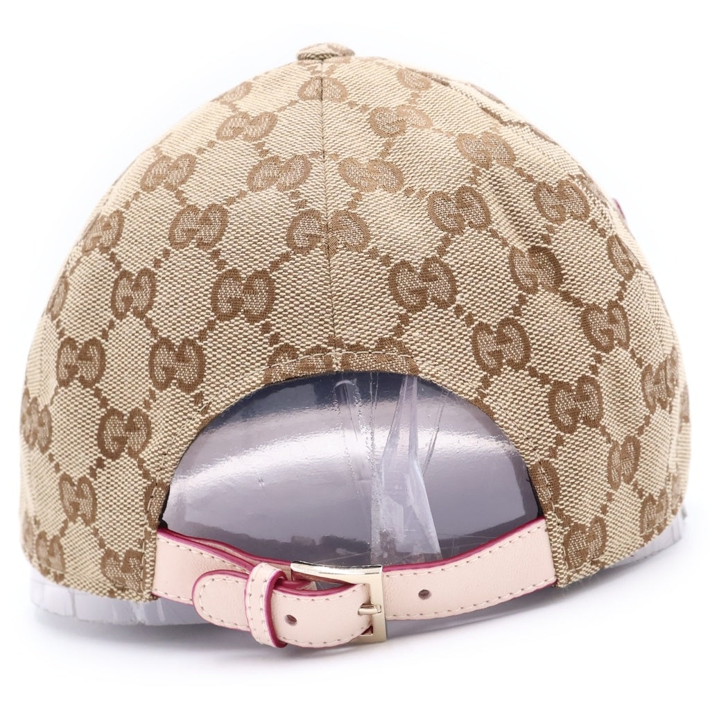 GUCCI(グッチ) 25SS ×Higuchi Yuko GG Canvas Cap ヒグチユウコ GGキャンバス ベースボールキャップ 帽子 ベージュ/ピンク 847862 3HBFT レディース