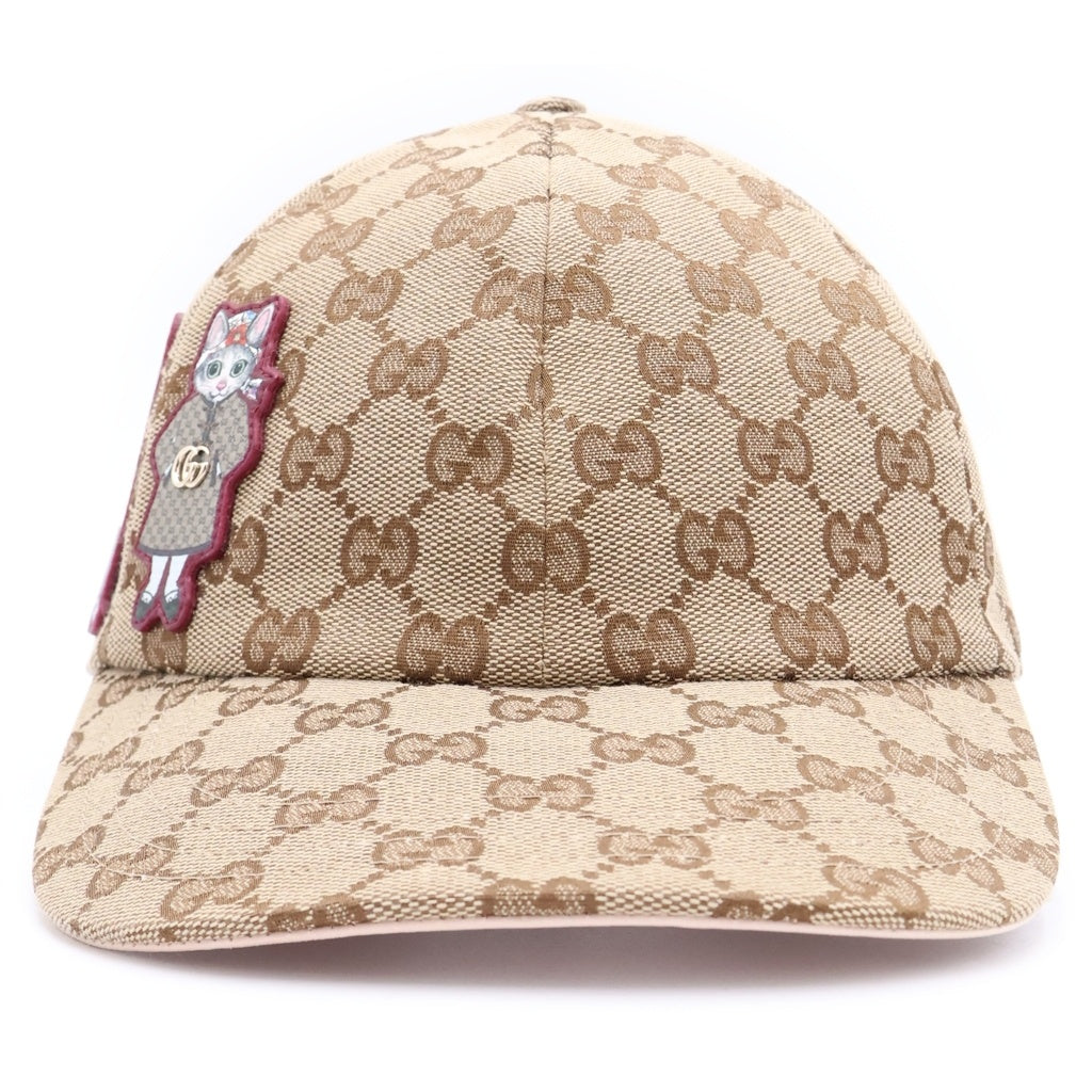 GUCCI(グッチ) 25SS ×Higuchi Yuko GG Canvas Cap ヒグチユウコ GGキャンバス ベースボールキャップ 帽子 ベージュ/ピンク 847862 3HBFT レディース