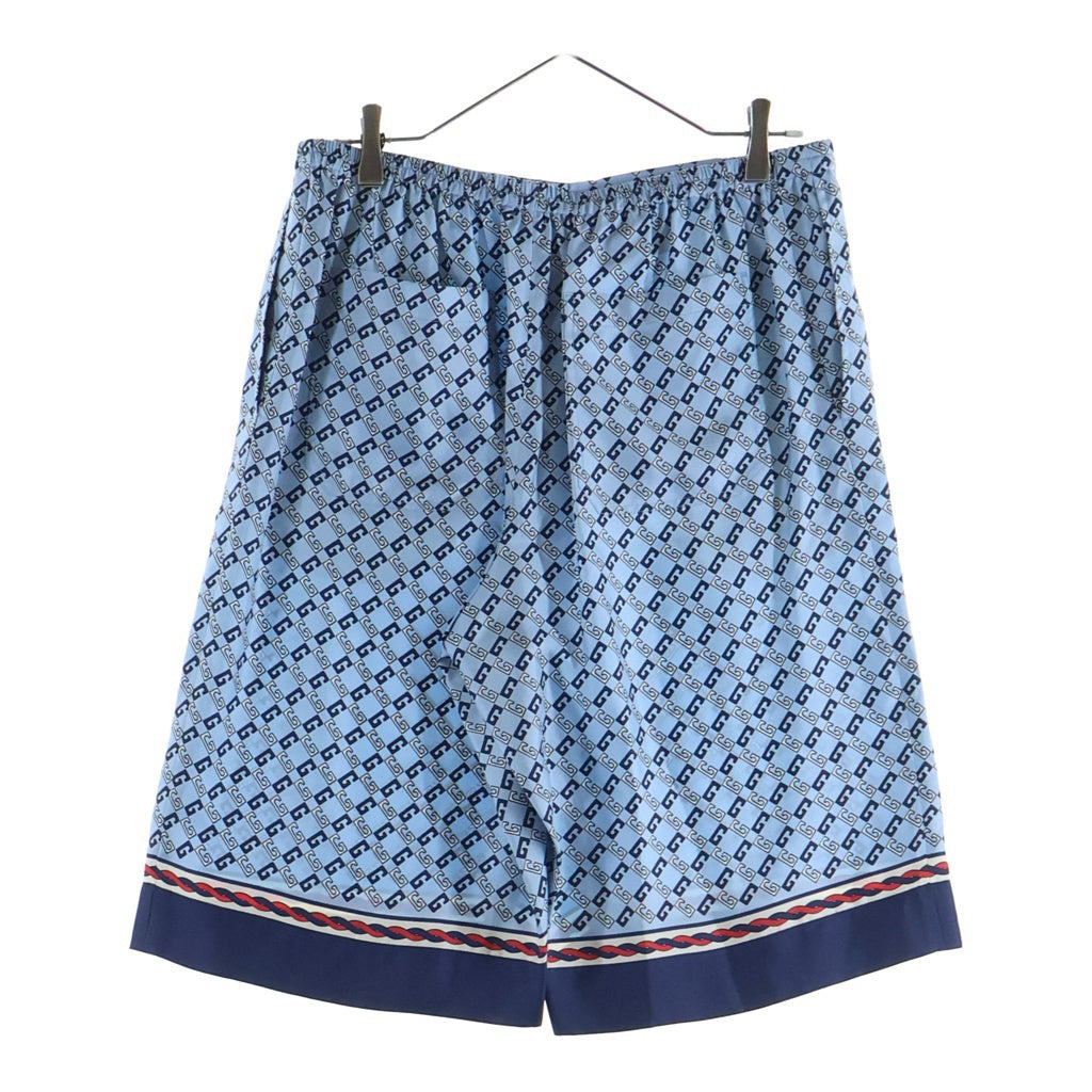 GUCCI(グッチ) Silk Shorts 総柄シルクショーツ ハーフパンツ ブルー 672698 ZAMZY