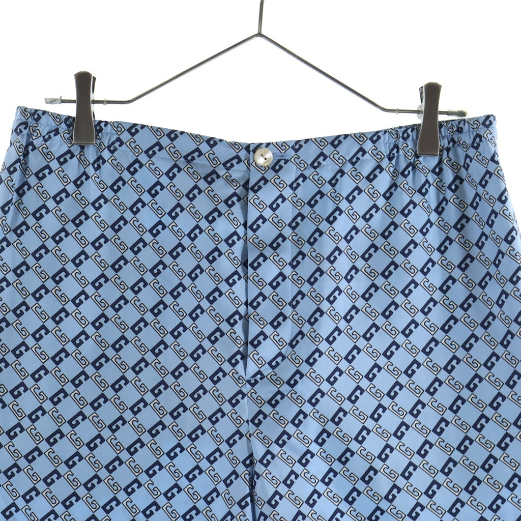 GUCCI(グッチ) Silk Shorts 総柄シルクショーツ ハーフパンツ ブルー 672698 ZAMZY