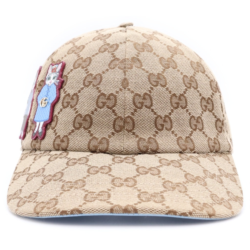GUCCI(グッチ) 25SS ×Higuchi Yuko GG Canvas Cap ヒグチユウコ GGキャンバス ベースボールキャップ 帽子 ベージュ/ブルー 847862 3HBFT レディース