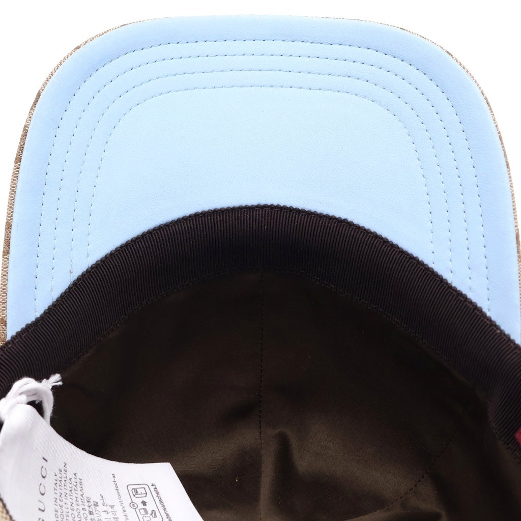 GUCCI(グッチ) 25SS ×Higuchi Yuko GG Canvas Cap ヒグチユウコ GGキャンバス ベースボールキャップ 帽子 ベージュ/ブルー 847862 3HBFT レディース