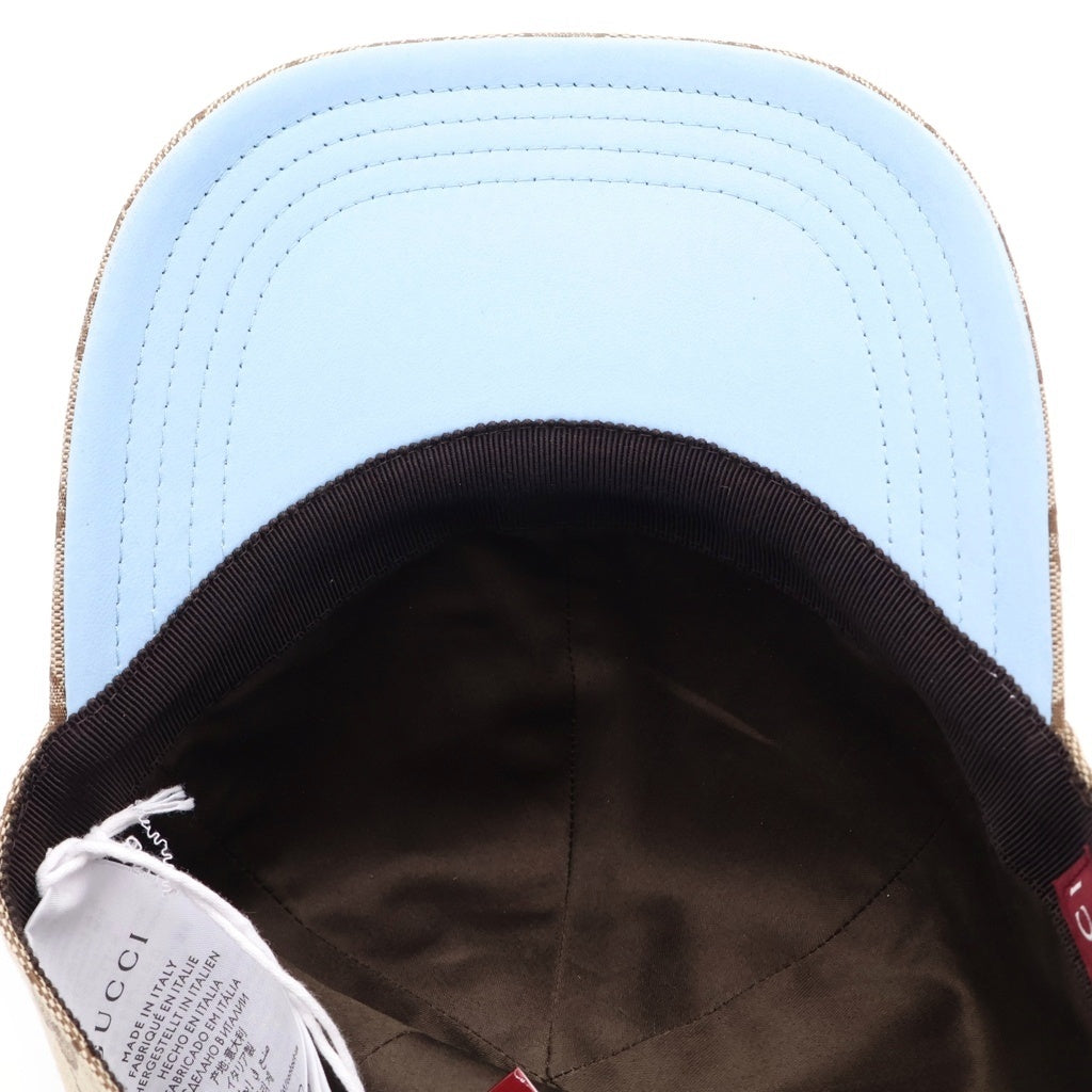 GUCCI(グッチ) 25SS ×Higuchi Yuko GG Canvas Cap ヒグチユウコ GGキャンバス ベースボールキャップ 帽子 ベージュ/ブルー 847862 3HBFT レディース