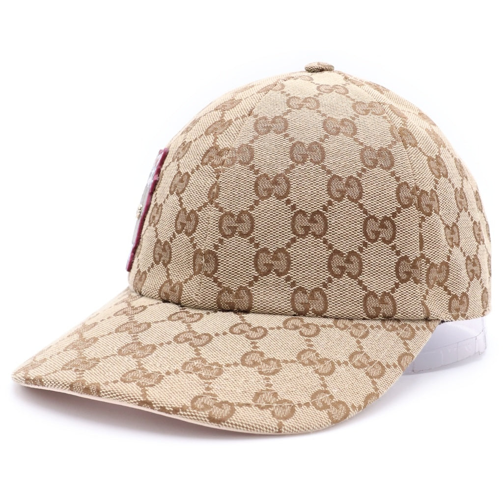 GUCCI(グッチ) 25SS ×Higuchi Yuko GG Canvas Cap ヒグチユウコ GGキャンバス ベースボールキャップ 帽子 ベージュ/ピンク 847862 3HBFT レディース
