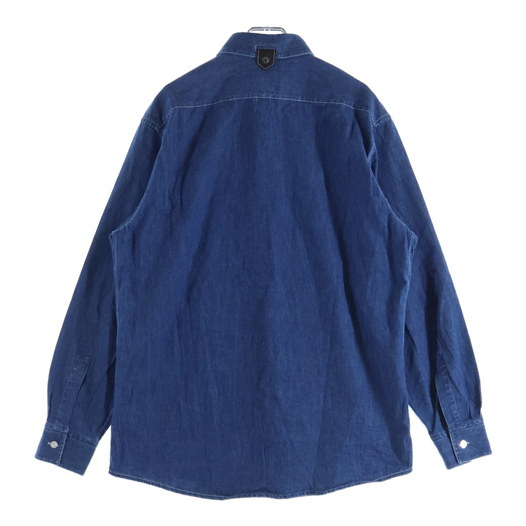HERMES(エルメス) Denim Shirt セリエカフス レザー切替 長袖デニムドレスシャツ インディゴ