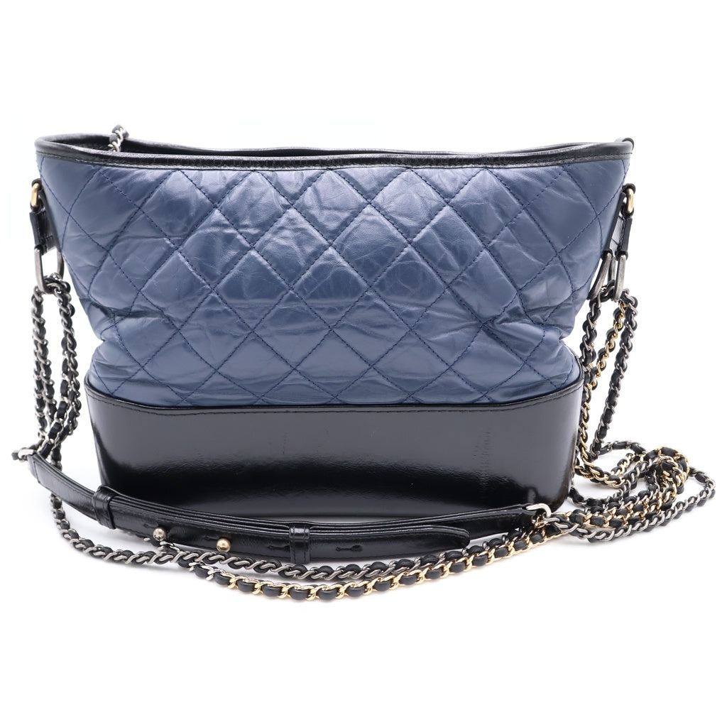 CHANEL(シャネル) ガブリエルドゥ マトラッセ チェーンショルダーバッグ ネイビー/ブラック A93824 レディース