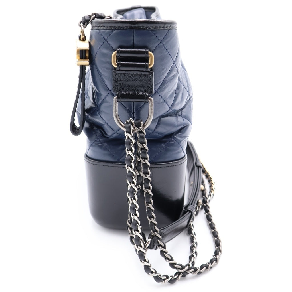 CHANEL(シャネル) ガブリエルドゥ マトラッセ チェーンショルダーバッグ ネイビー/ブラック A93824 レディース