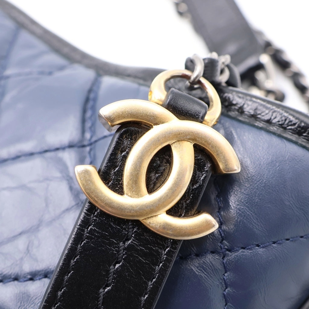 CHANEL(シャネル) ガブリエルドゥ マトラッセ チェーンショルダーバッグ ネイビー/ブラック A93824 レディース
