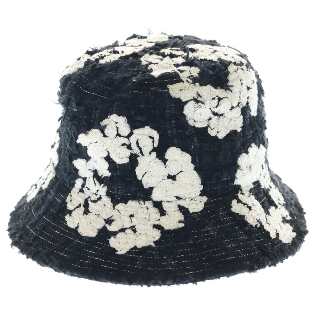 READY MADE(レディメイド) ×DENIM TEARS COTTON WREATH TWEED BUCKET HAT デニムティアーズ ツイード バケットハット 帽子 ブラック RE-DT-BK-00-00-16