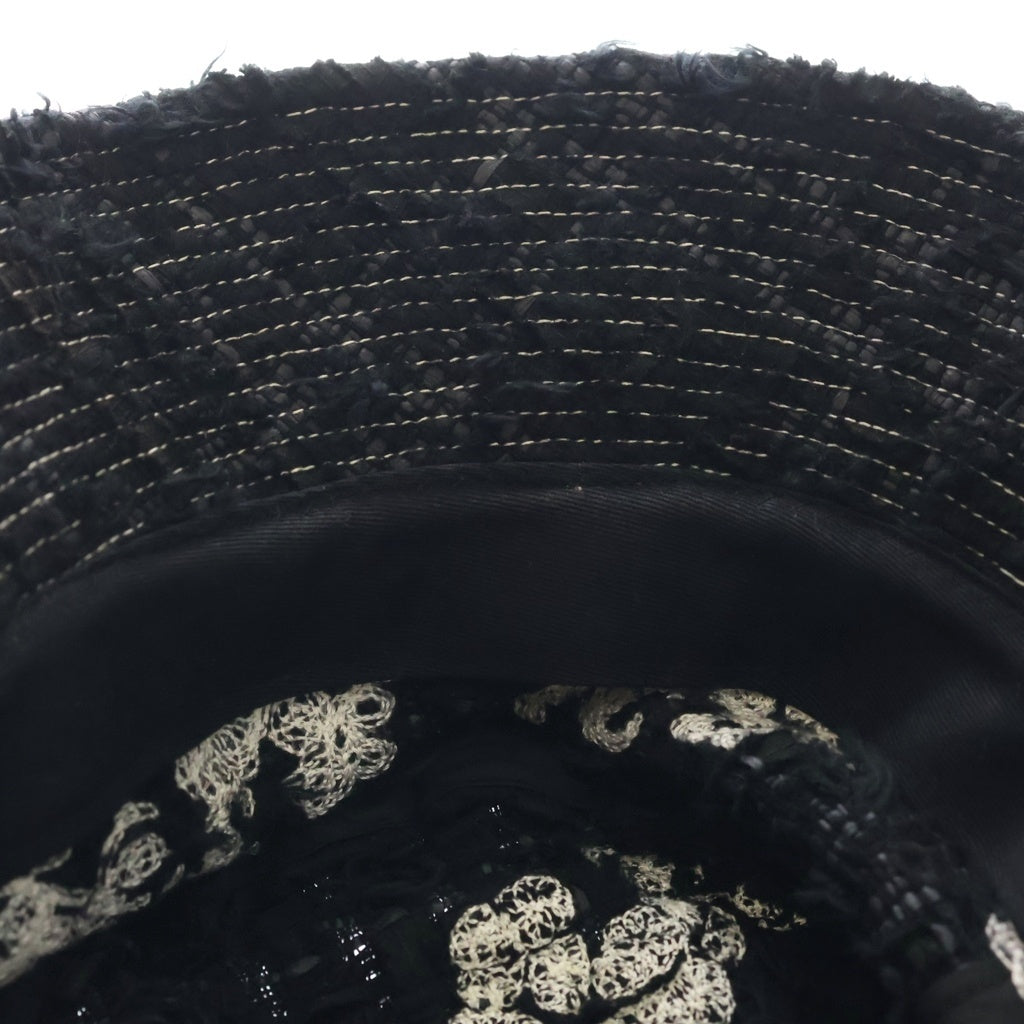 READY MADE(レディメイド) ×DENIM TEARS COTTON WREATH TWEED BUCKET HAT デニムティアーズ ツイード バケットハット 帽子 ブラック RE-DT-BK-00-00-16