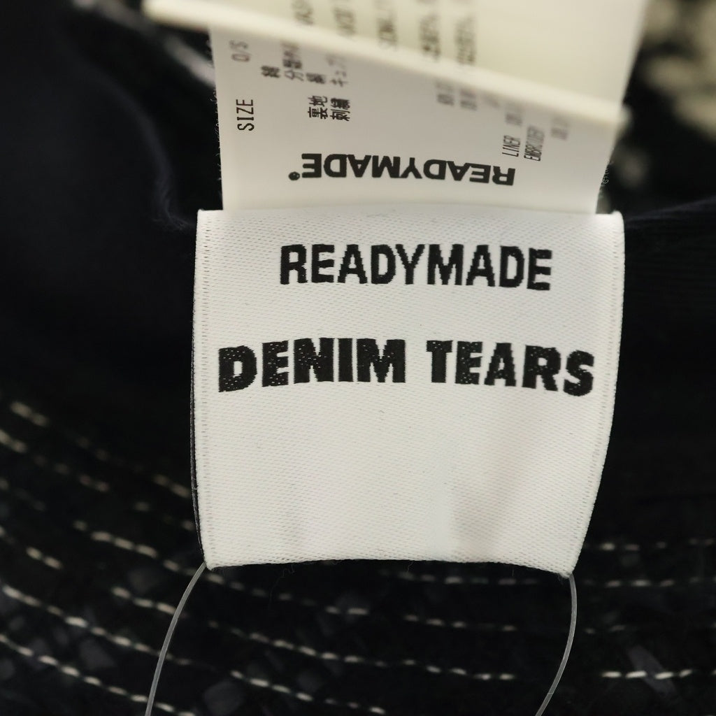 READY MADE(レディメイド) ×DENIM TEARS COTTON WREATH TWEED BUCKET HAT デニムティアーズ ツイード バケットハット 帽子 ブラック RE-DT-BK-00-00-16