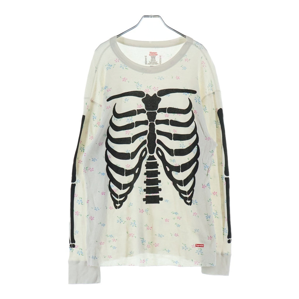 SUPREME(シュプリーム) 25AW Hanes Bones Thermal Crew Floral (1Pack) ヘインズ ボーン 花柄 サーマル長袖Tシャツ ロンT ホワイト