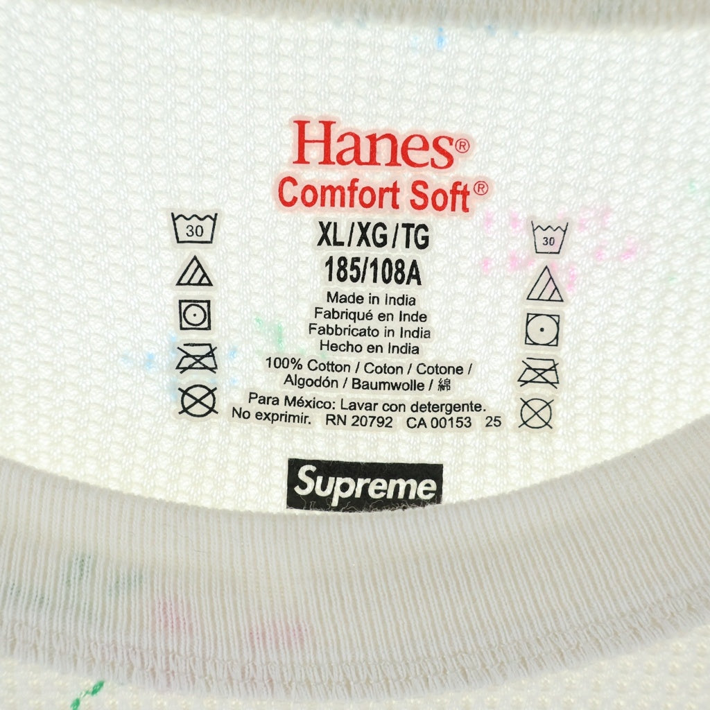SUPREME(シュプリーム) 25AW Hanes Bones Thermal Crew Floral (1Pack) ヘインズ ボーン 花柄 サーマル長袖Tシャツ ロンT ホワイト